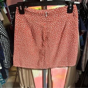 SHEIN Coral Mini Skirt with White Pattern